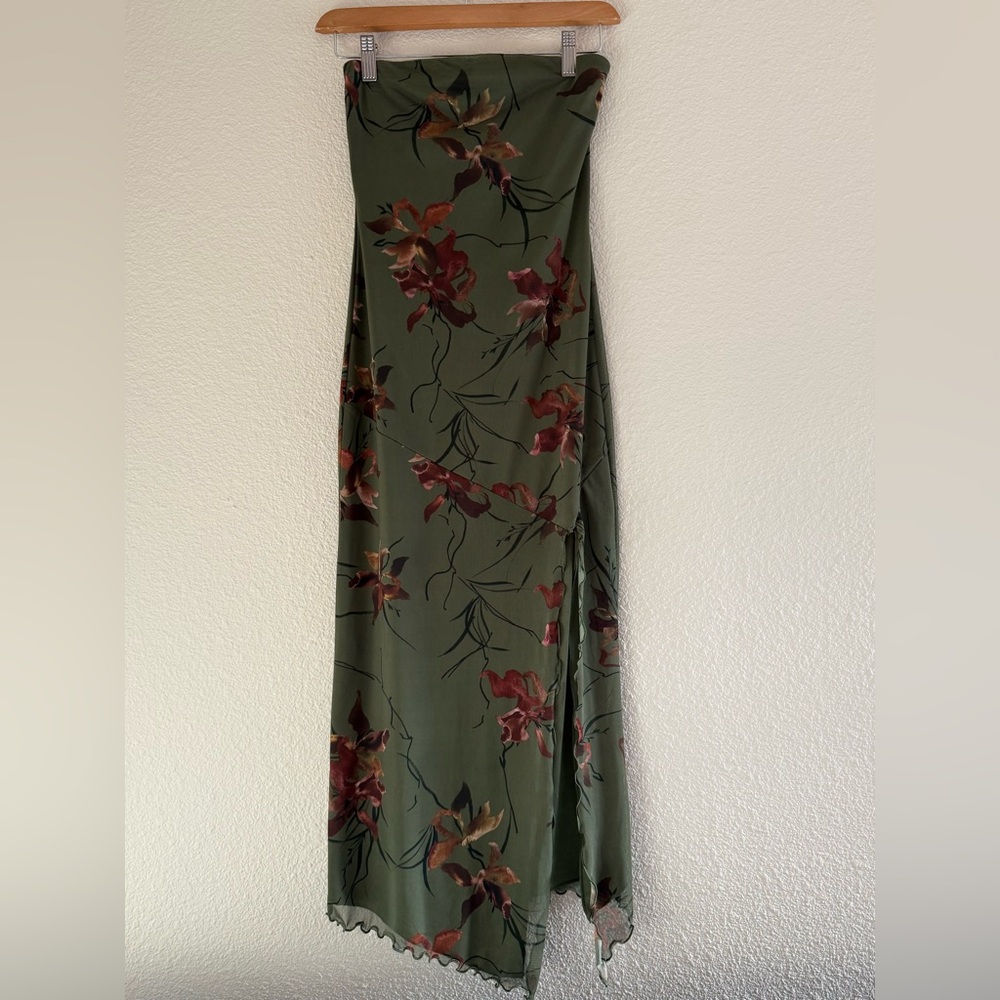 Urban Outfitters Samara Mesh Strapless Midi Dress